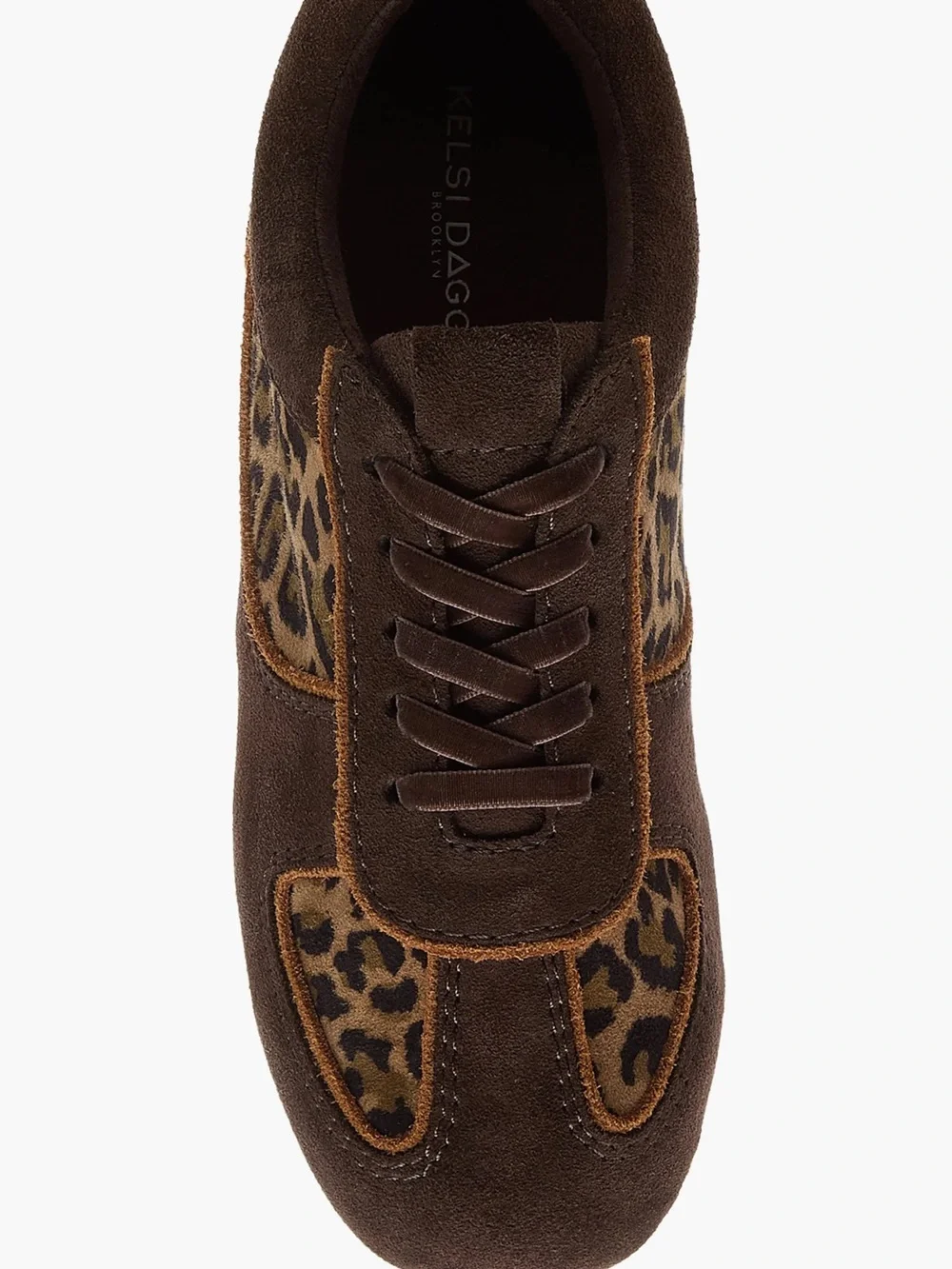 NWT ♥️ Kelsi Dagger Women's Brown Suede Leopard-Panel Casual Sneaker size 6.5